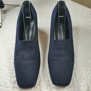 VINTAGE EVAN PICONE BLUE FABRIC CLASSIC WOMEN'S HEEL PUMP SHOES SIZE 9 M